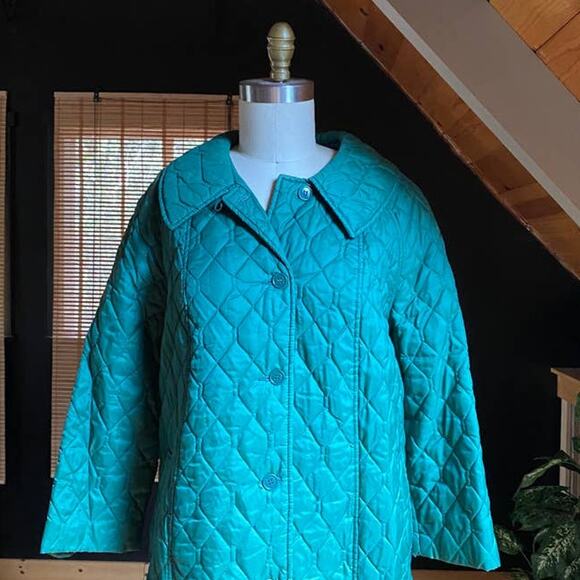 Vintage Quilted Puffer Coat Green - Picture 6 of 6
